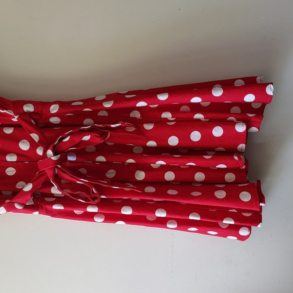 ModCloth Ixia Red White Polka Dot Dress Size (S) - Picture 7 of 9